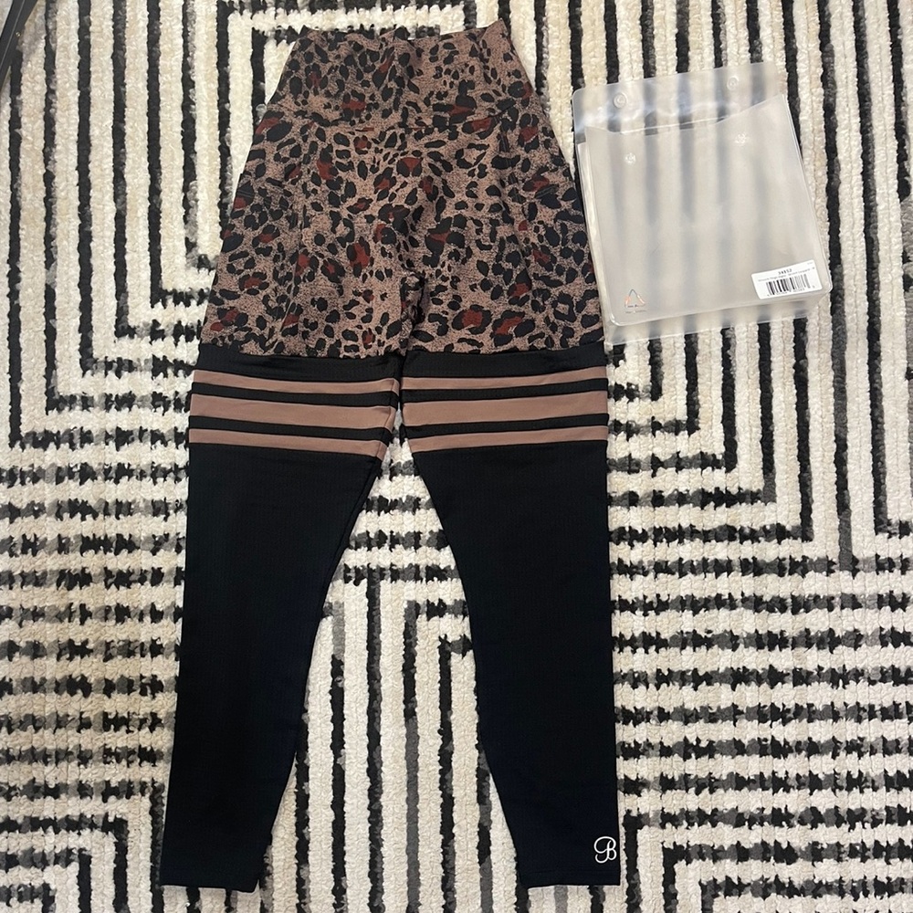 Bombshell Sportswear Black and Brown Leggings with Animal Print